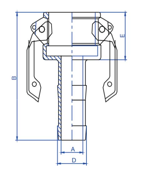 SS Type C Hose Tail Lever Coupling